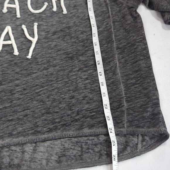 White + Warren Top Womens Medium Gray 100% Linen Beach Day Rope Graphic - Picture 9 of 9